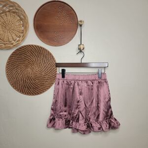 Nasty Gal‎ Pajama Bottoms Satin Ruffle Mauve Small 6